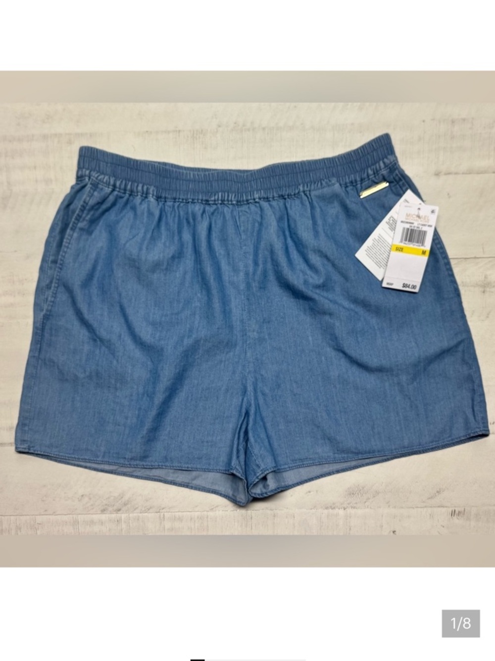 Michael Michael Kors Women's Chambray Pull On Shorts (M, Cadet Wash)